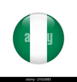 Nigeria-Flagge auf Taste Stock Vektor