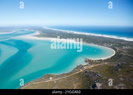 Luftaufnahme der Langebaan Lagoon, Südafrika Stockfoto