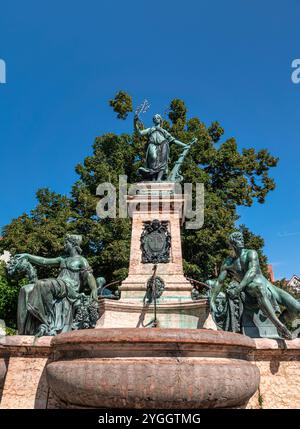 Lindavia Brunnen in Lindau am Bodensee, Schwaben, Bayern, Deutschland, Europa Stockfoto