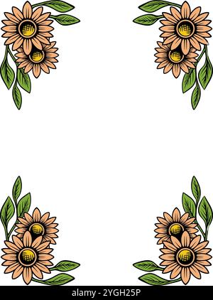 Vektordekoration mit blumenrahmen Stock Vektor