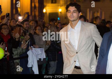 Turin, Italien. November 2024. Tennisspieler Taylor Fritz auf blauem Teppich vor dem Nitto ATP Finals 2024 Credit: Marco Destefanis/Alamy Live News Stockfoto