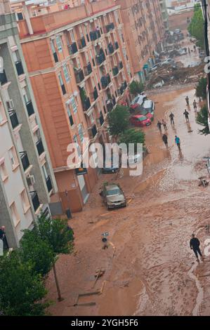 Catarroja Valencia Spanien - 29. Bis 2024. September. Überschwemmungen in Valencia Spanien. Stockfoto