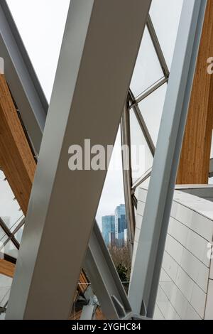 Paris, Frankreich, Blick von der Louis Vuitton Foundation, Architekt Frank Gehry Stockfoto