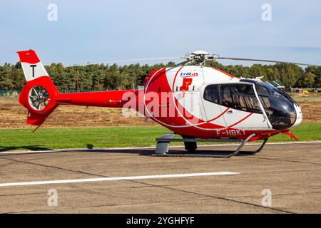 Airbus Eurocopter EC120B Colibri Hubschrauber von HeliDax DCI Group auf dem Luftwaffenstützpunkt kleine-Brogel. Belgien - 8. September 2018 Stockfoto