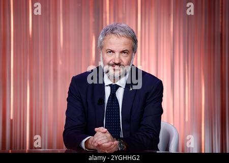 Claudio Borghi trotz Cinque Minuti &#x2014; Roma, Italia - Gioved&#xec;, 7. November 2024 (Foto Cecilia Fabiano/LaPresse) Claudio Borghi Gast bei Cinque Minuti Transmission &#x2014; Rom, Italien - Donnerstag, 07. November 2024 (Foto Cecilia Fabiano/LaPresse) Credit: LaPresse/Alamy Live News Stockfoto