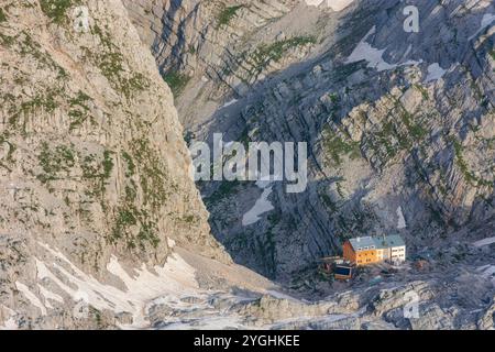 Steinernes Meer, Hütte Riemannhaus im Steinernes Meer im Pinzgau, Salzburg, Österreich Stockfoto