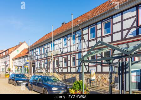 Herzberg am Harz, Marktplatz, Neues Rathaus im Harz, Niedersachsen, Deutschland Stockfoto