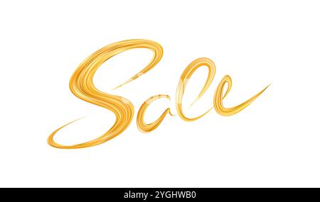 Gold Sale Schriftzug. Kalligraphische Beschriftung für Rabatte, Abstände Stock Vektor