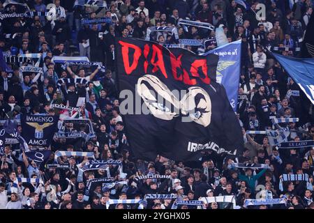 Roma, Latium, ITALIEN. November 2024. 07/11/2024 Rom, Stadio Olimpico, Fußballspiel für die Europa League 2024/24 zwischen SS Latium gegen SSC gegen FC Porto. Auf Foto: Supporters Lazio (Credit Image: © Fabio Sasso/ZUMA Press Wire) NUR REDAKTIONELLE VERWENDUNG! Nicht für kommerzielle ZWECKE! Stockfoto