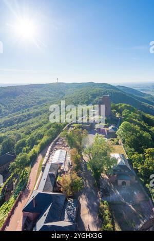 Kyffhäuserland, Reichsburg Kyffhausen, Oberburg, Kulpenberg mit Fernsehturm, Blick vom Kyffhäuser-Denkmal in Kyffhäuser, Stockfoto