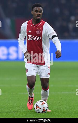 Amsterdam, Deutschland. November 2024. Fussball UEFA Europa League 4. Spieltag Ajax Amsterdam - Maccabi Tel Aviv am 07.11.2024 in der Johan Cruijff Arena in Amsterdam Jorrel Hato ( Amsterdam ) Foto: Revierfoto Credit: ddp Media GmbH/Alamy Live News Stockfoto