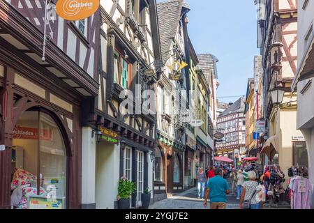 Linz am Rhein, Old Town, street Rheinstraße in Rhine Valley, Rhineland-Palatinate, Germany Stock Photo