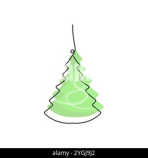 Weihnachtsbaum Dekoration Vektor. Weihnachtsbaum an einer Schnur. Elena dekorativer Weihnachtsbaum. Weihnachtsbaum im Auto. Festliche Dekoration für zu Hause Stock Vektor