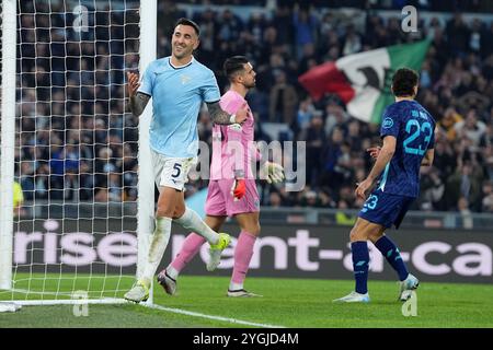 Roma, Italien. November 2024. Lazios Matias Vecino während der UEFA Europa League Einzelgruppe zwischen Lazio und Porto im Olympiastadion in Rom, Italien - Donnerstag, 7. November 2024 - Sport Soccer (Foto: Alfredo Falcone/LaPresse) Credit: LaPresse/Alamy Live News Stockfoto