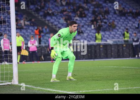 Roma, Latium, ITALIEN. November 2024. 07/11/2024 Rom, Stadio Olimpico, Fußballspiel für die Europa League 2024/24 zwischen SS Latium gegen SSC gegen FC Porto. Auf Foto: Christos Mandas von SS Lazio (Credit Image: © Fabio Sasso/ZUMA Press Wire) NUR REDAKTIONELLE VERWENDUNG! Nicht für kommerzielle ZWECKE! Stockfoto