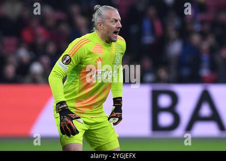 Amsterdam, Deutschland. November 2024. Fussball UEFA Europa League 4. Spieltag Ajax Amsterdam - Maccabi Tel Aviv am 07.11.2024 in der Johan Cruijff Arena in Amsterdam Remko Pasveer ( Amsterdam ) Foto: Revierfoto Credit: ddp Media GmbH/Alamy Live News Stockfoto