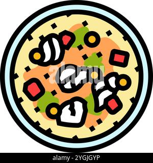 Chowder Fisch Farbe Symbol Vektor Illustration Stock Vektor