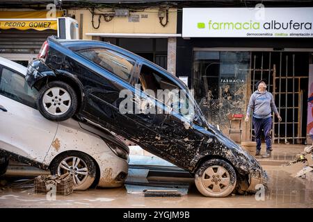 Auswirkungen der DANA-Überschwemmungen vom 29. Oktober 2024 in Albufera AV, Alfafar, Comunidad de Valencia, Spanien Stockfoto