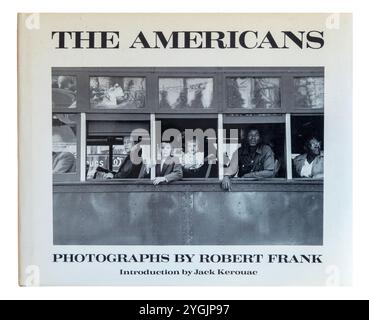 Cover des ikonischen Buches The Americans mit Fotografien des berühmten Fotografen Robert Frank veröffentlichte 1958 Text von Jack Kerouac. Hardcover Vintage ve Stockfoto