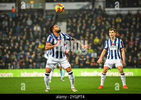 7. November 2024: The Hawthorns, West Bromwich, West Midlands, England; EFL Championship Football, West Bromwich Albion gegen Burnley; Darnell Furlong aus West Bromwich Albion Stockfoto