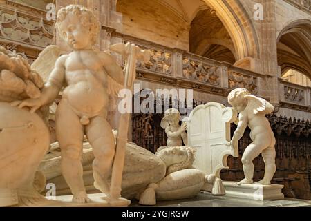 Grabmal von Philibert dem Messe, Herzog von Savoyen in der Klosterkirche des Königlichen Klosters von Brou in Bourg-en-Bresse, Frankreich, Europa Stockfoto