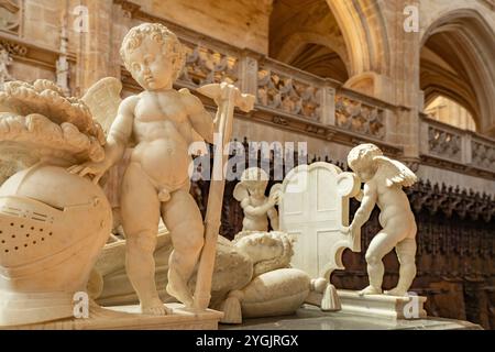 Grabmal von Philibert dem Messe, Herzog von Savoyen in der Klosterkirche des Königlichen Klosters von Brou in Bourg-en-Bresse, Frankreich, Europa Stockfoto