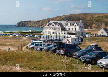 Strandhotel in der Westbretagne Stockfoto