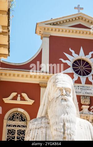 Korfu Griechenland, Altstadt Kerkyra Palaio Poli, Mitropolis Platz, Heilige Metropolitan Kirche der Jungfrau Maria Spilaiotissa, Saint Blaise und Saint Theodora A Stockfoto