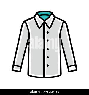 Einfache Vektor-Illustration eines Kleidungshemdes , in einem einfachen und sauberen Stil, für Business- und Modegrafiken. Kleidung flach Illustration. Stock Vektor