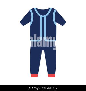 Einfache Vektor-Illustration eines Jumpsuits , in einem einfachen und klaren Stil, für Business- und Modegrafiken. Kleidung flach Illustration. Stock Vektor