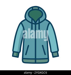 Einfache Vektor-Illustration eines Parkas , in einem einfachen und sauberen Stil, für Business- und Modegrafiken. Kleidung flach Illustration. Stock Vektor