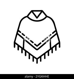 Einfache Vektor-Illustration eines Ponchos , in einem einfachen und klaren Stil, für Business- und Modegrafiken. Kleidung flach Illustration. Stock Vektor