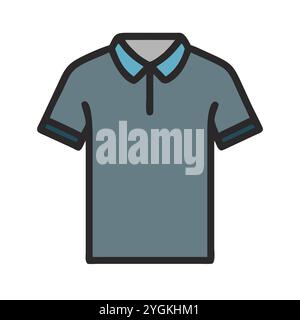 Einfache Vektor-Illustration eines Poloshirts , in einem einfachen und klaren Stil, für Business und Mode Grafiken. Kleidung flach Illustration. Stock Vektor