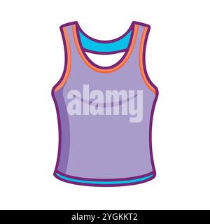 Einfache Vektor-Illustration eines Tanktops in einem einfachen und klaren Stil für Business- und Modegrafiken. Kleidung flach Illustration. Stock Vektor