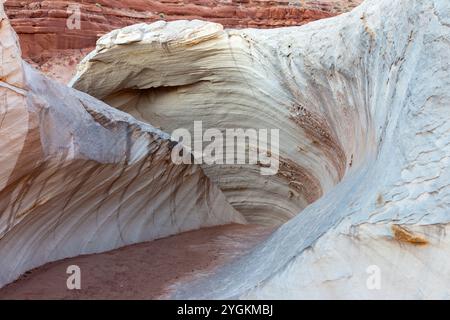 Die Nautilus-Welle Erodierte Den Sandstone Rock Formation Canyon. Wandern Sie die malerische Grand Staircase Escalante National Mounument Landscape, Utah Südwesten der USA Stockfoto