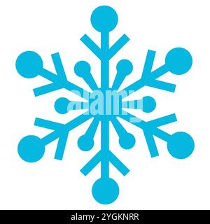 Niedliche Schneeflocke isoliert auf weißem Hintergrund. Schönes Element für Weihnachtsbanner, Karten. Blaue Schneeflocken. Stock Vektor