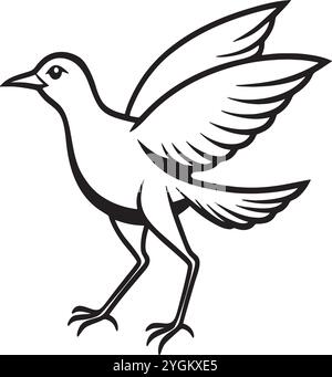Schöne Vogel-Vektor-Kunst-Illustration auf einem weißen Hintergrund Stock Vektor