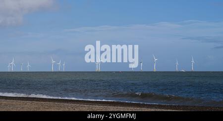 Der Offshore-Windpark Scroby Sands Great Yarmouth Norfolk Stockfoto