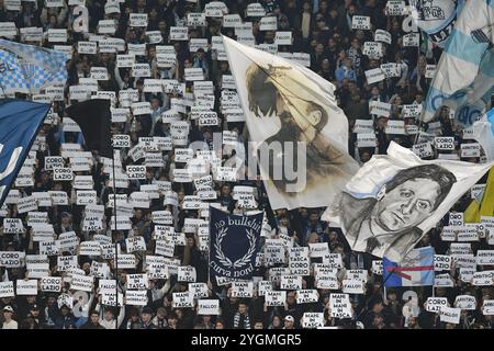 Rom, Latium. November 2024. Lazio-Fans während der Qualifikationsrunde der Europa League - Spiel im vierten Legs zwischen SS Lazio und FC Porto im Olympiastadion, Italien, 07. November 2024. Gutschrift: massimo insabato/Alamy Live News Stockfoto