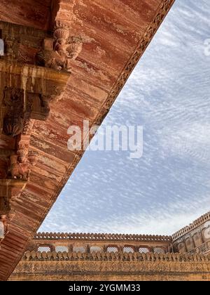 Der Himmel ist das Limit, Aufnahmen in Amber Fort, Jaipur, Rajasthan, Indien Stockfoto