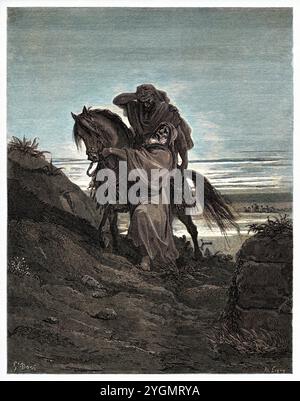 Das Gleichnis vom barmherzigen Samariter (Lukas 10:25–37) Neues Testament. Antike digital gefärbte biblische Illustration von Gustave Doré (1832-1883) Stockfoto