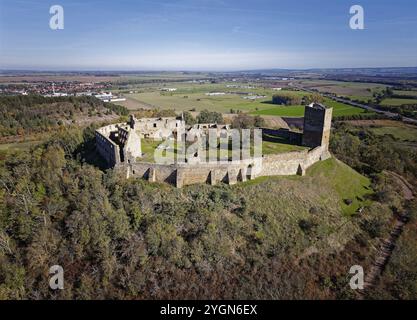 Das Hoehenburg Gleichen, auch Wanderslebener Gleiche oder Wanderslebener Burg genannt, ist eine mittelalterliche Burgruine in Thüringen. It Stockfoto