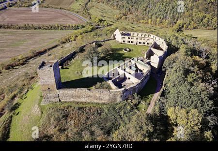 Das Hoehenburg Gleichen, auch Wanderslebener Gleiche oder Wanderslebener Burg genannt, ist eine mittelalterliche Burgruine in Thüringen. It Stockfoto