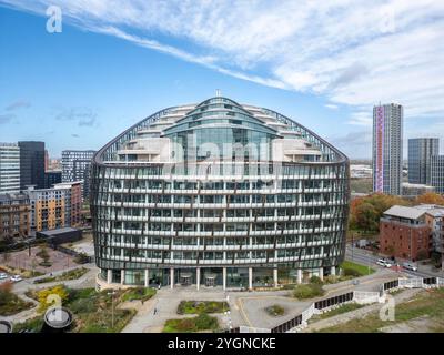 Nr. 1 Angel Square, Hauptsitz der Co-operative Group, NOMA, Manchester, England, Großbritannien Stockfoto