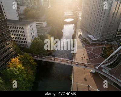 Trinity Bridge über den Fluss Irwell, Manchester, England Stockfoto