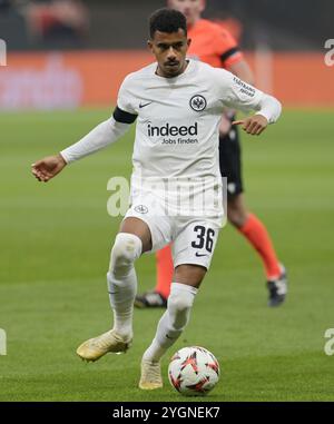 Frankfurt, Deutschland. November 2024. Ansgar. Knauff fotografiert beim Fußball Euro League Spiel Eintracht Frankfurt gegen Slavia Prag am 7.11.2024 in Frankfurt. Quelle: dpa/Alamy Live News Stockfoto