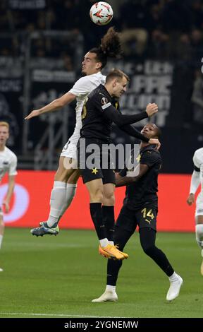 Frankfurt, Deutschland. November 2024. Arthur Theate fotografiert beim Fußball Euro League Spiel Eintracht Frankfurt gegen Slavia Prag am 7.11.2024 in Frankfurt. Quelle: dpa/Alamy Live News Stockfoto