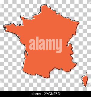 Frankreich Karte Symbol Form, Reise Web flach Konzept Symbol Symbol Vektor Illustration . Stock Vektor