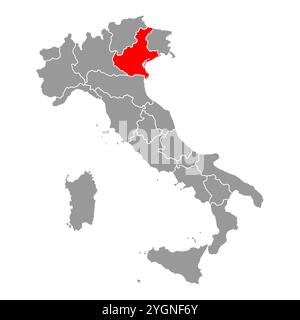 Italien Karte von Veneto Symbol Form, Reise Web flach Konzept Symbol Web Vektor Illustration . Stock Vektor