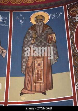 Ikone der Heiligen Konstantin und Helen griechisch-orthodoxe Kirche Lazaraki Glyfada Athen Attika Griechenland Stockfoto